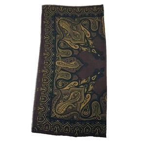 Casca Scarfs Scarf 100% Wool Brown Large 52"X 52" Paisley Fringe